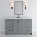 Olivia-MDF Shaker Vanity-Gray-60",Centered Sink