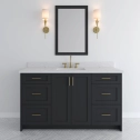 Olivia-MDF Shaker Vanity-Black-60",Centered Sink