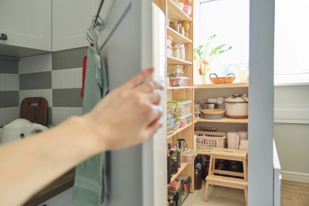 well organized pantry shelves