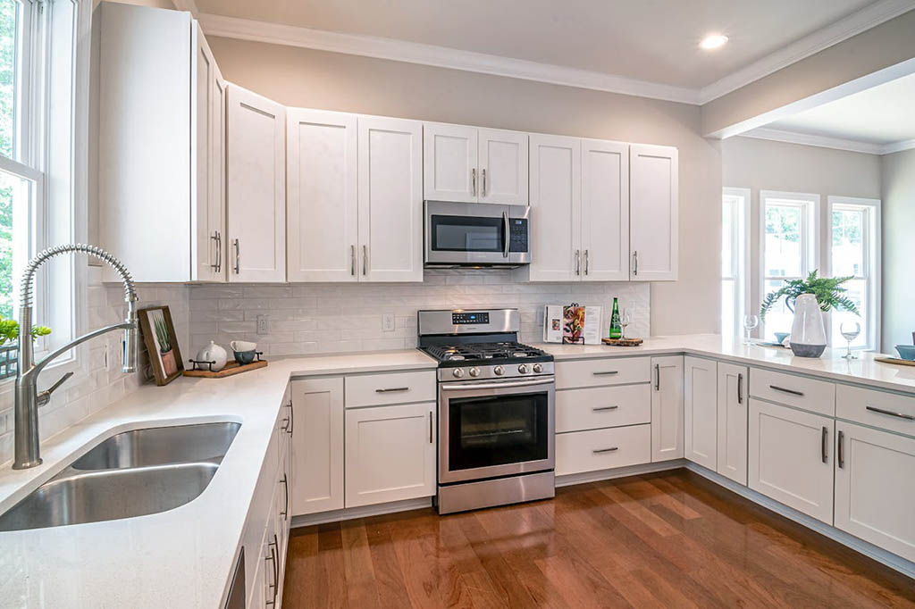 freshly updated kitchen with cabinet refacing