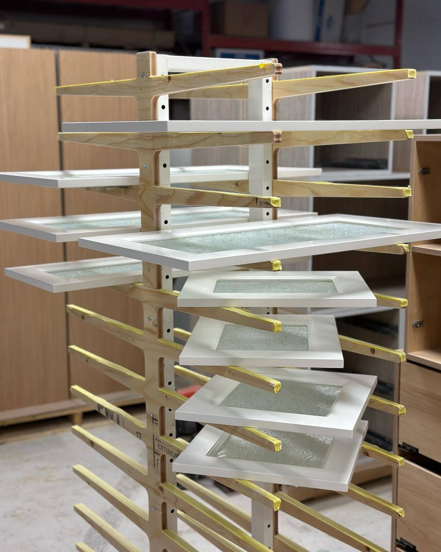 framed glass cabinet doors before drilling and inatalling