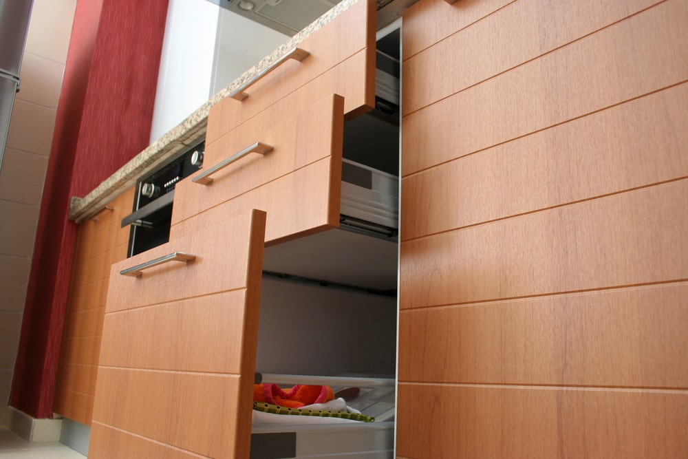 base cabinets with drawers in the kitchen