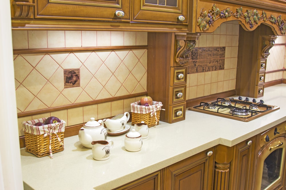 detailed beaded cabinets in a luxury classic kitchen