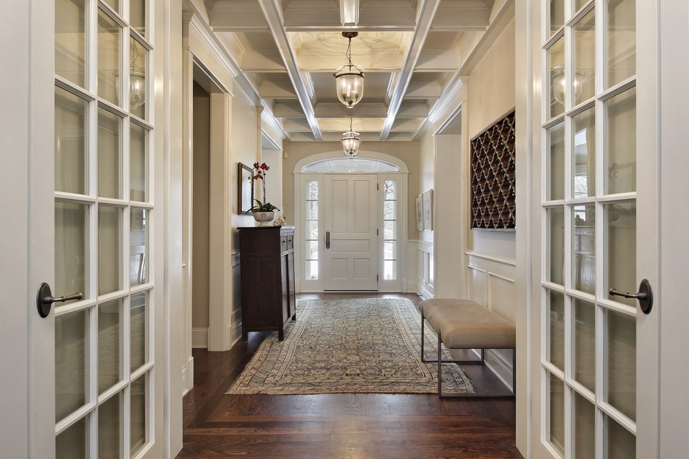 foyer with custom hallway cabinets