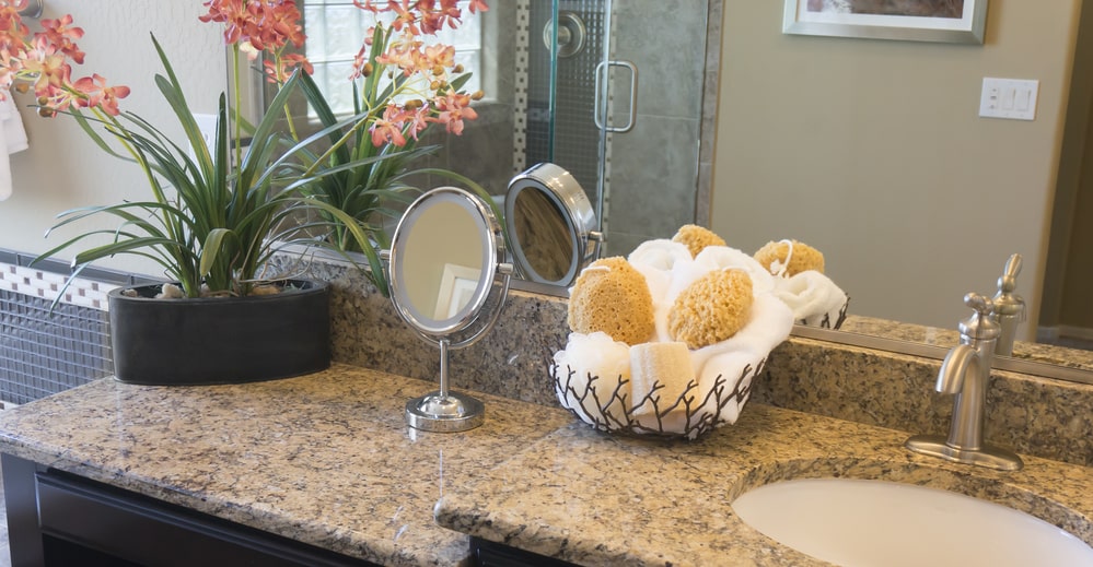 granite bathroom vanity countertop with undermount sink