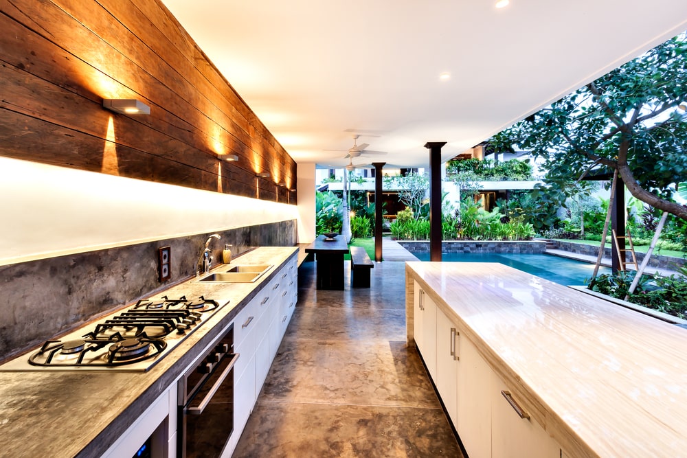 modern outdoor kitchen cabinets and island