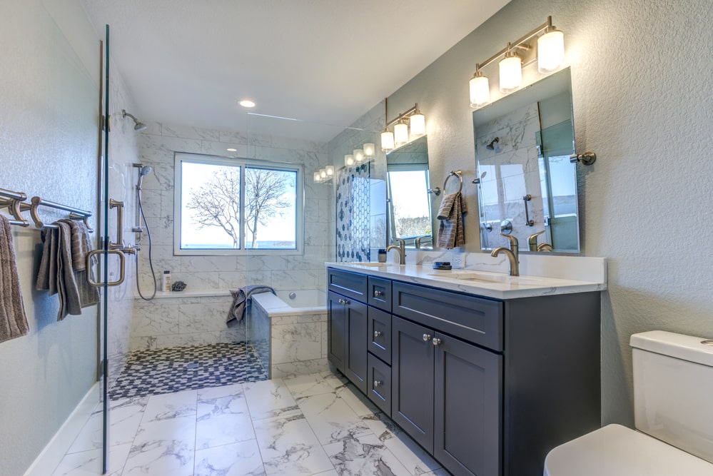 Sleek modern bathroom design with high-end shaker vanity