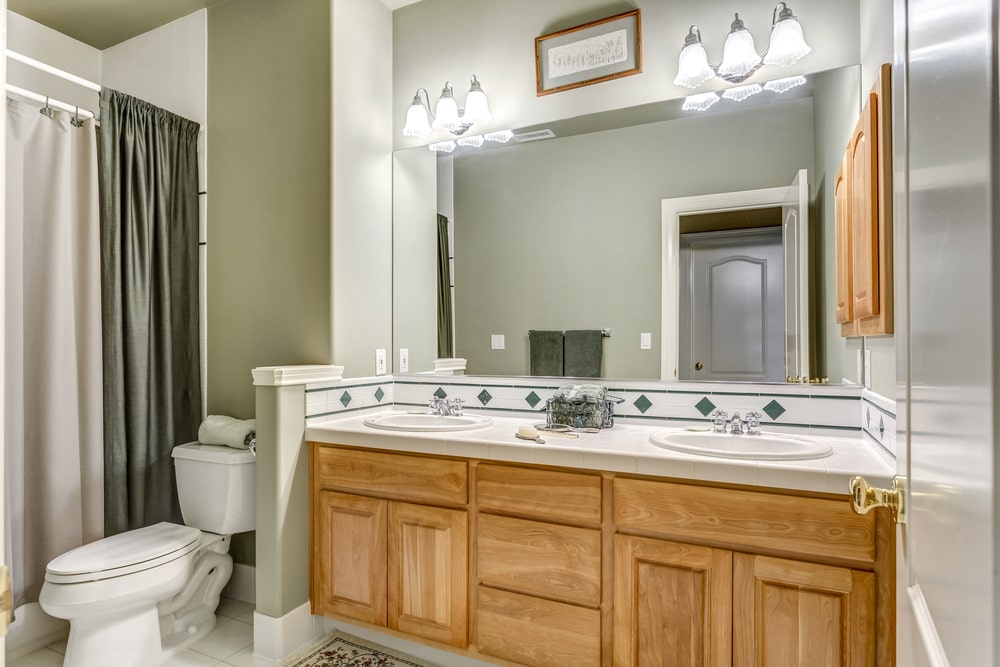 cozy bathroom with double vanity