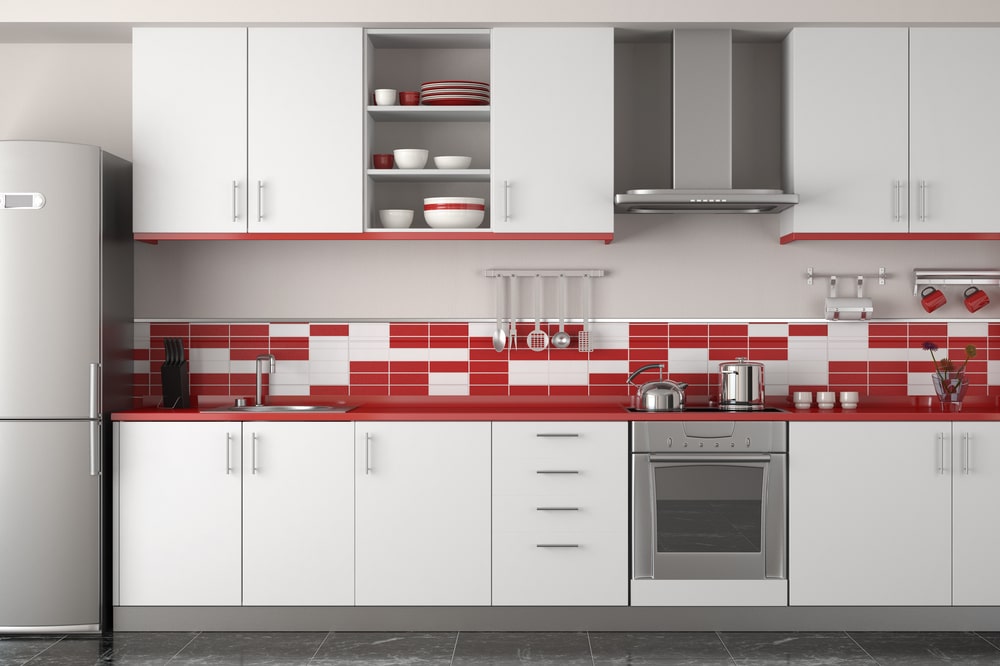Color matching in the kitchen - stainless steel, white and red
