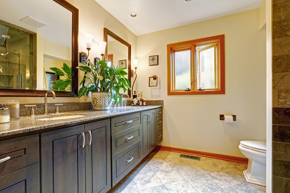 Good quality bathroom vanity with granite countertop