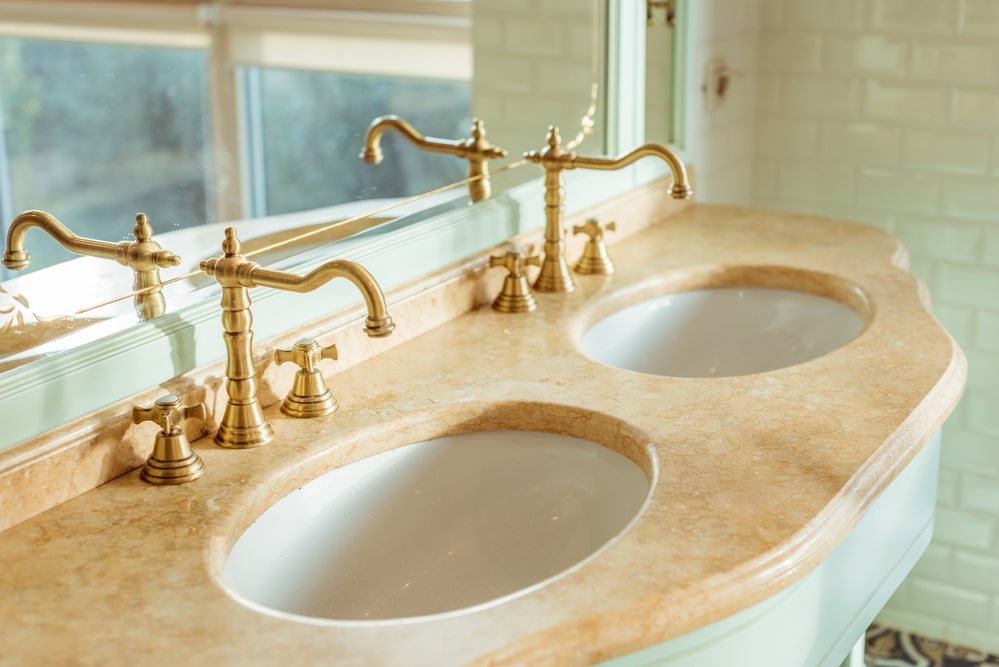 traditional brass faucet for the bathroom vanity