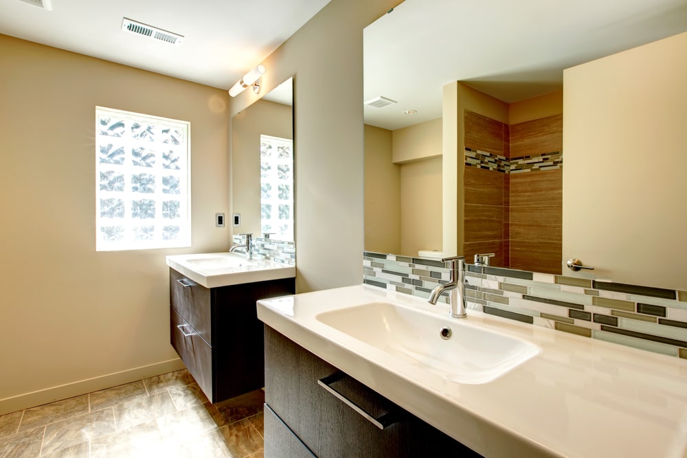 8-inch vanity backsplash matching bathroom design