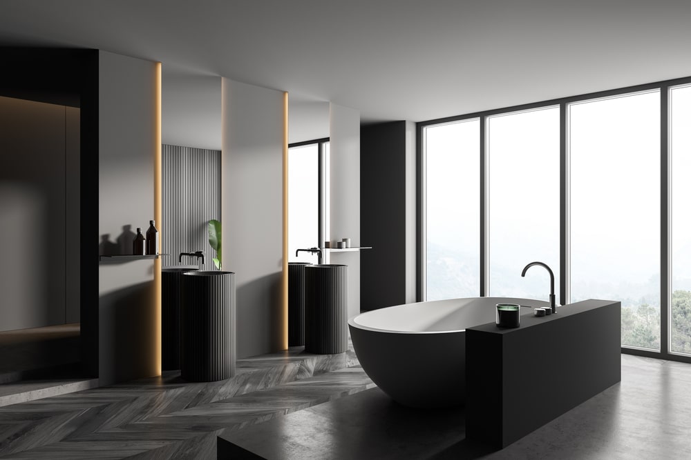 luxury modern black bathroom design