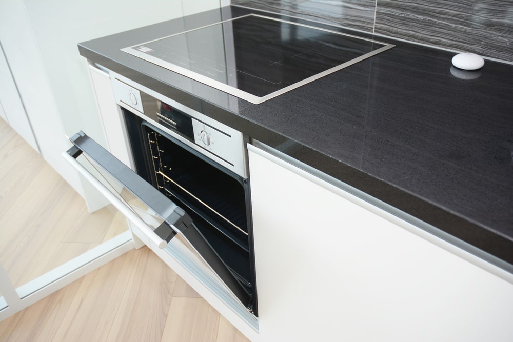 modern kitchen worktop with smart induction cooker