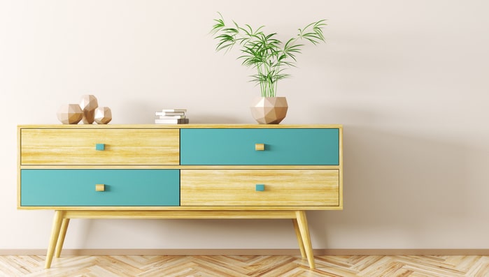 minimal sideboard with moderate decoration