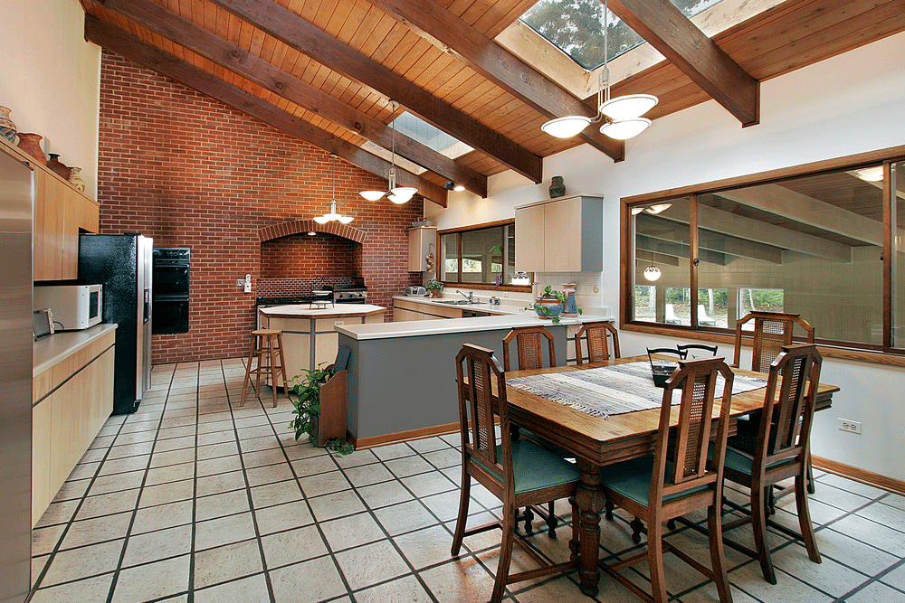 Open Kitchen with A Skylight